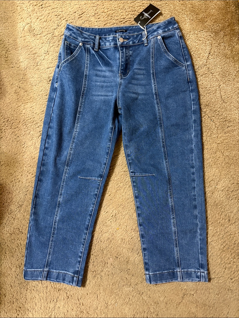 Flamingals Blue Front-Seam Jeans Size X Large New With Tags